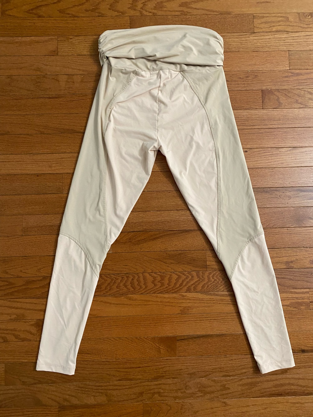 House of CB Neutral Cream Foldover High-Waist Leggings